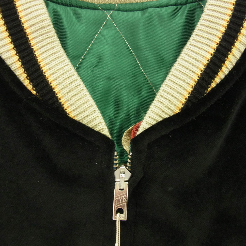 TAILOR TOYO テイラー東洋 TT15175 Late 1950s Style Velveteen Souvenir Jacket POLAR BEAR ALASKA MAP 別珍 アセテートキルト スカジャン スーベニア リバーシブル リバーシブル スカジャン ブラック系 グリーン系 XL【新古品】【未使用】【中古】