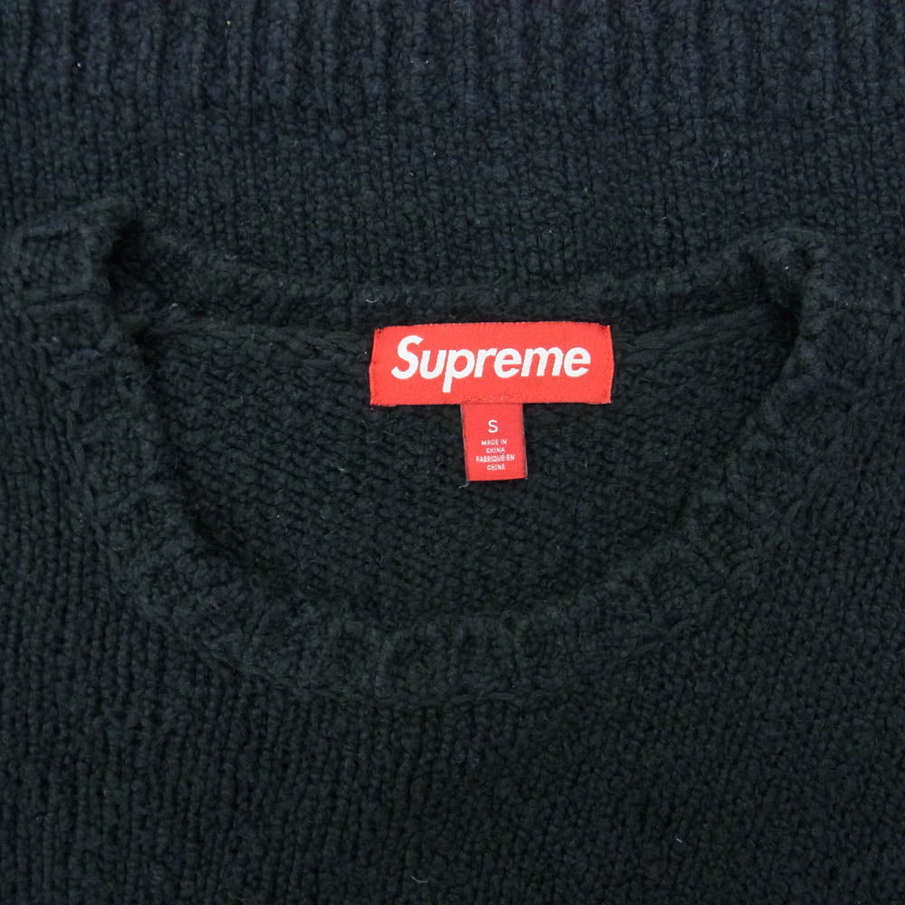 Supreme シュプリーム 24SS Boucle Small Box Logo Sweater ブークレ スモール ボックス ロゴ クルーネック ニット セーター ブラック系 S【中古】