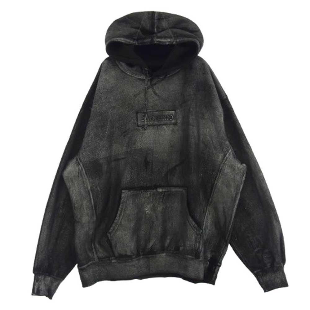 Supreme シュプリーム 24SS × MM6 Maison Margiela Foil Box Logo Hooded Sweatshirt メゾンマルジェラ ボックスロゴ パーカー ブラック系 XL【中古】