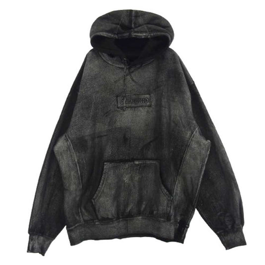 Supreme シュプリーム 24SS × MM6 Maison Margiela Foil Box Logo Hooded Sweatshirt メゾンマルジェラ ボックスロゴ パーカー ブラック系 XL【中古】