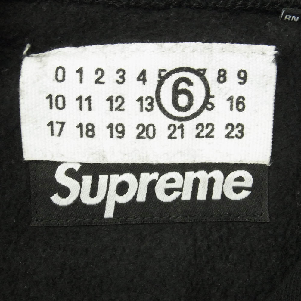Supreme シュプリーム 24SS × MM6 Maison Margiela Foil Box Logo Hooded Sweatshirt メゾンマルジェラ ボックスロゴ パーカー ブラック系 XL【中古】