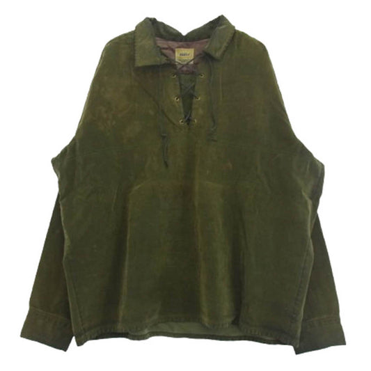 ブレント カルフォルニア製 ヴィンテージ オイルド コットン プルオーバー シャツ ジャケット カーキ系 XL【中古】