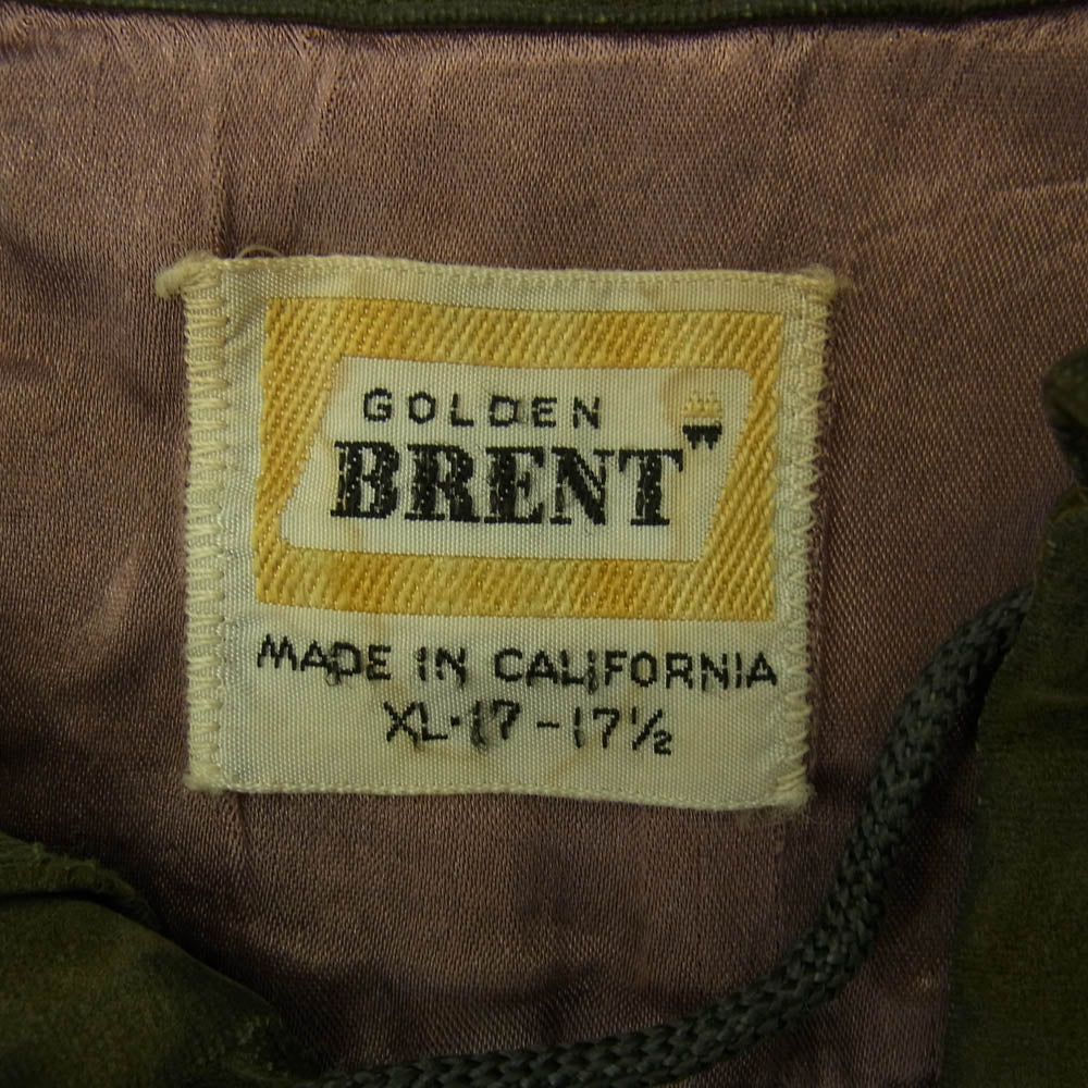 ブレント カルフォルニア製 ヴィンテージ オイルド コットン プルオーバー シャツ ジャケット カーキ系 XL【中古】