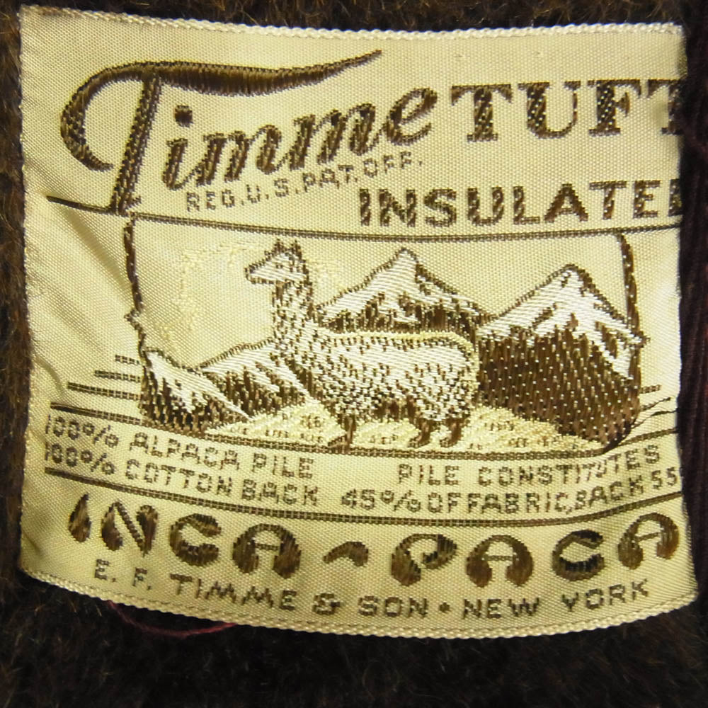 タイマー INCA PACA TALON ZIP 50s～ ボア ジップ ジャケット ワインレッド系【中古】