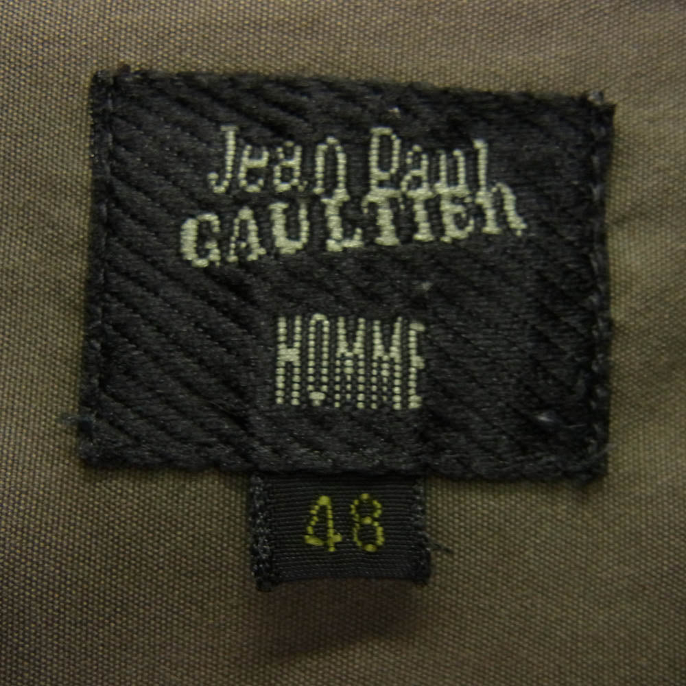 JEAN-PAUL GAULTIER ジャンポールゴルチエ jean paul gaultier homme ジャンポール ゴルチエ オム 長袖 スキッパー シャツ カーキ系 48【中古】