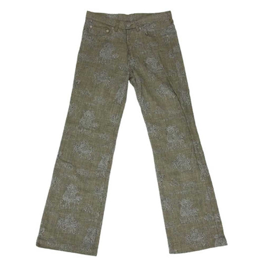 DRIES VAN NOTEN ドリスヴァンノッテン 3951-1750 総柄 フレア パンツ ベージュ系 31【中古】