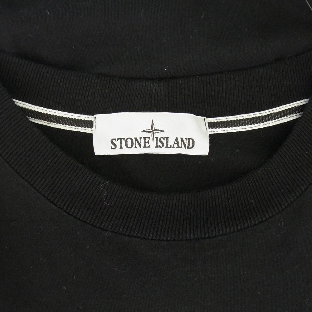 STONE ISLAND ストーンアイランド K1S152100037 S0091 ARCHIVIO ロゴ 刺繍 バックプリント 半袖 Tシャツ ブラック系 XL【中古】
