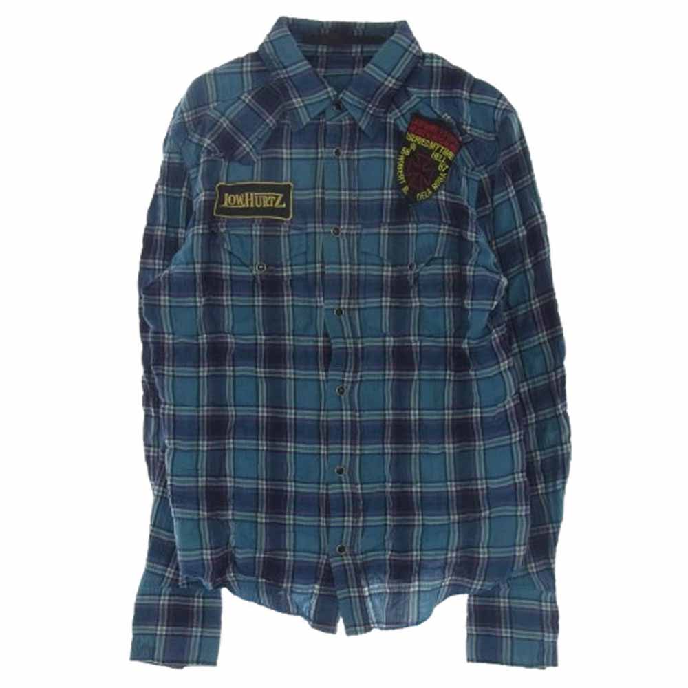 ロウハーツ ワッペン チェック 長袖 シャツ マルチカラー系 L【中古