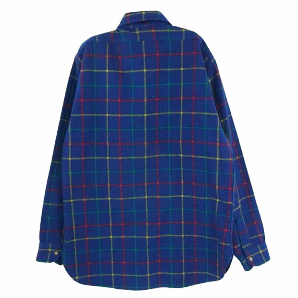 PENDLETON ペンドルトン 70s ヴィンテージ ボタンダウン ウール長袖シャツ ネイビー系 M【中古】