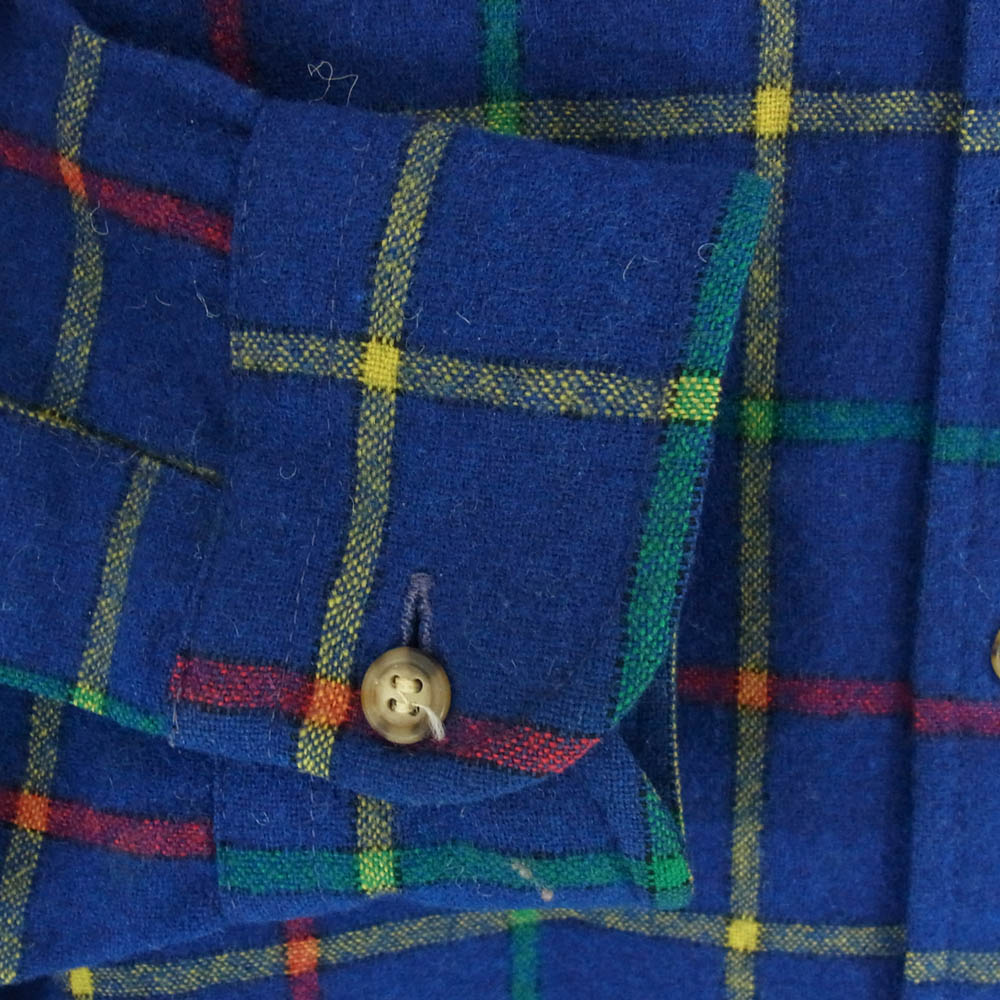 PENDLETON ペンドルトン 70s ヴィンテージ ボタンダウン ウール長袖シャツ ネイビー系 M【中古】
