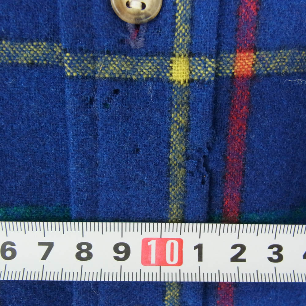 PENDLETON ペンドルトン 70s ヴィンテージ ボタンダウン ウール長袖シャツ ネイビー系 M【中古】