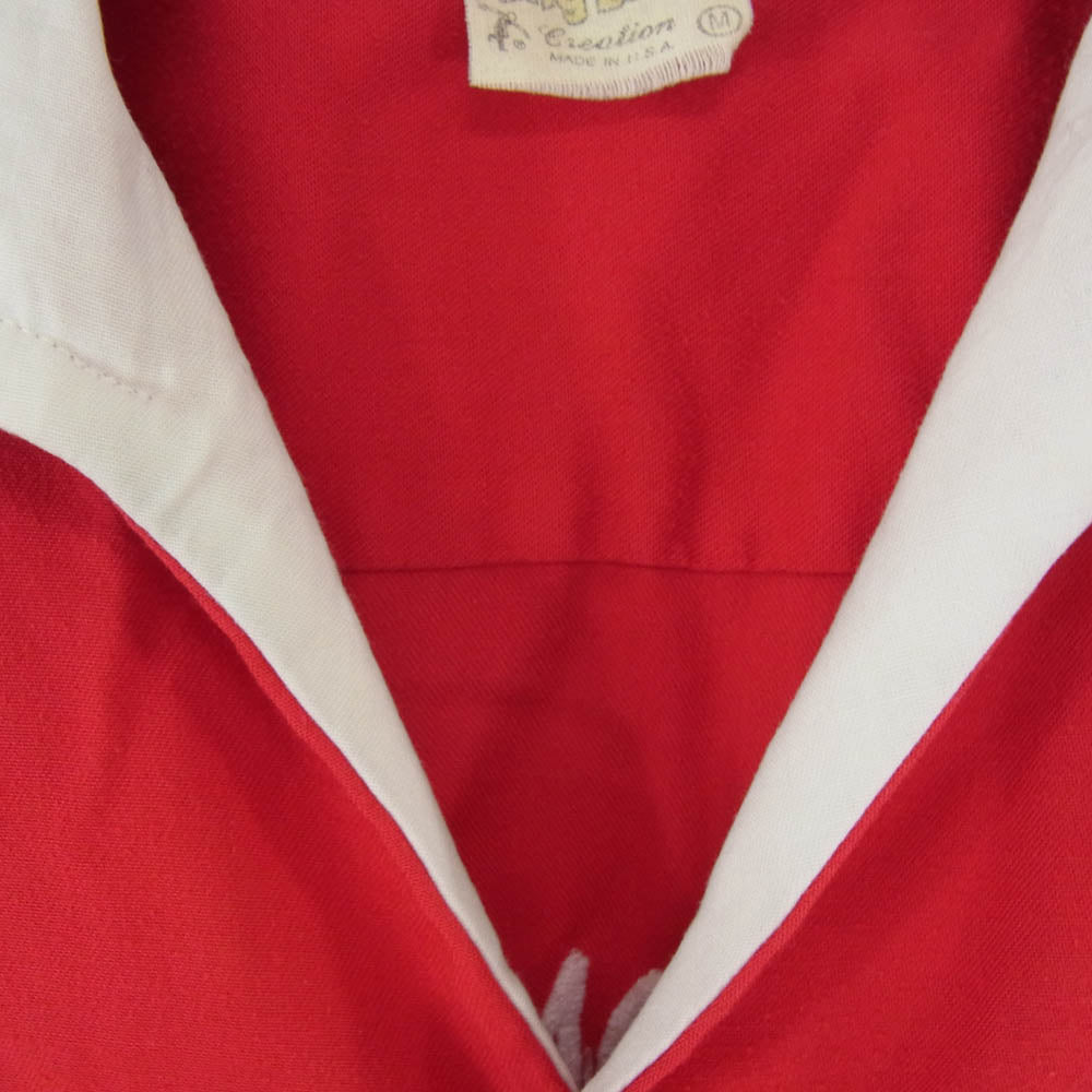 キングルイ 70s ヴィンテージ 半袖 ボーリングシャツ レッド系 M【中古】