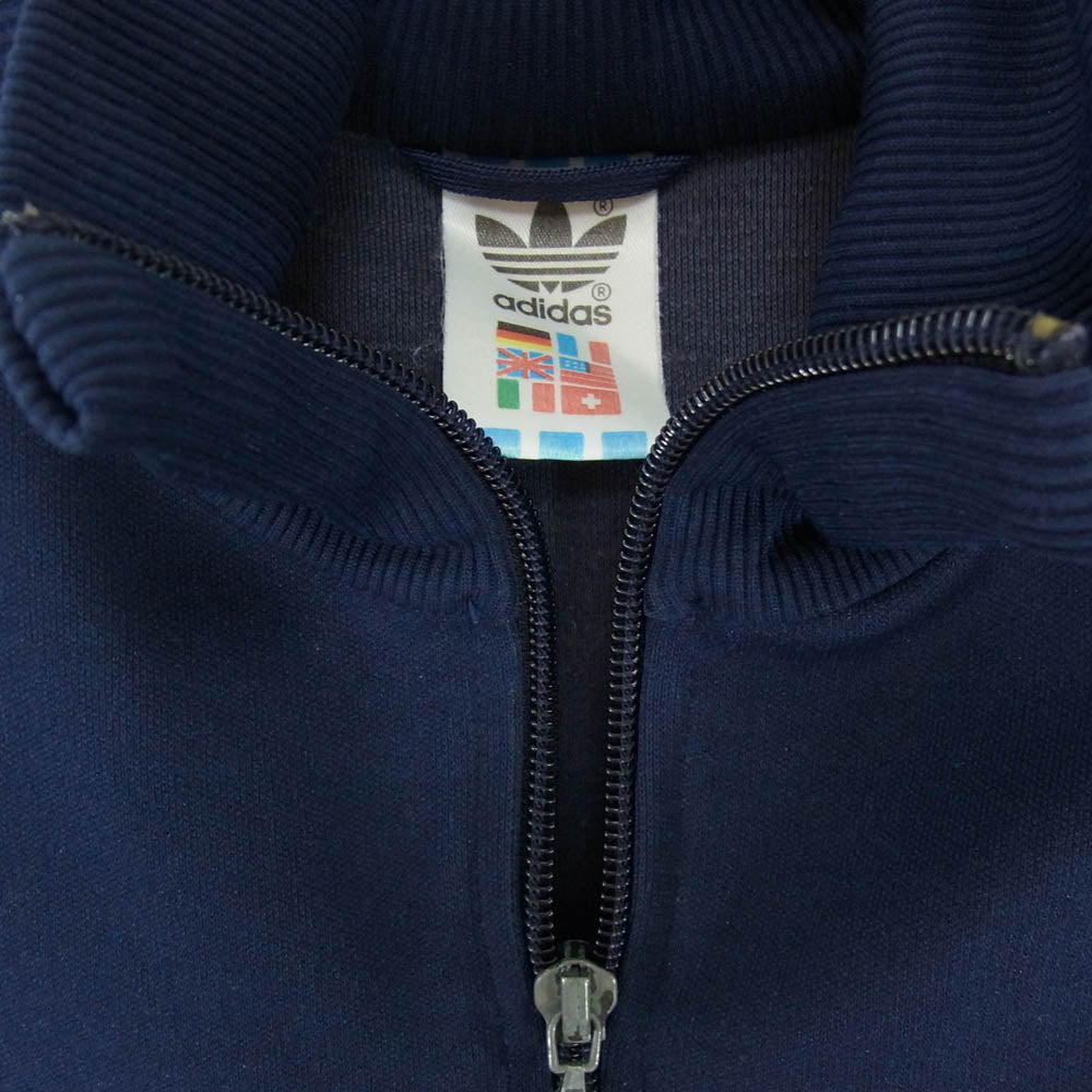ヴィンテージ adidas Vintage アディダス ヴィンテージ 80s～90s 万国旗タグ トラック ジャケット ネイビー系 サイズ表記無【中古】