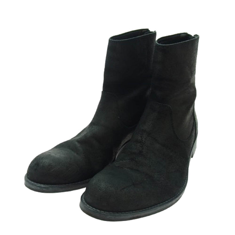 PADRONE パドローネ ヌバック バックジップ レザー ブーツ シューズ ブラック系 42【中古】