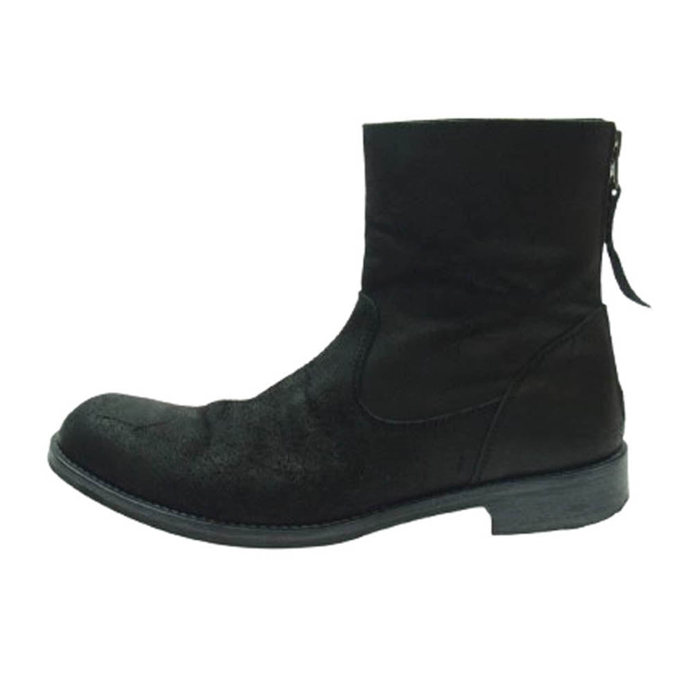 PADRONE パドローネ ヌバック バックジップ レザー ブーツ シューズ ブラック系 42【中古】