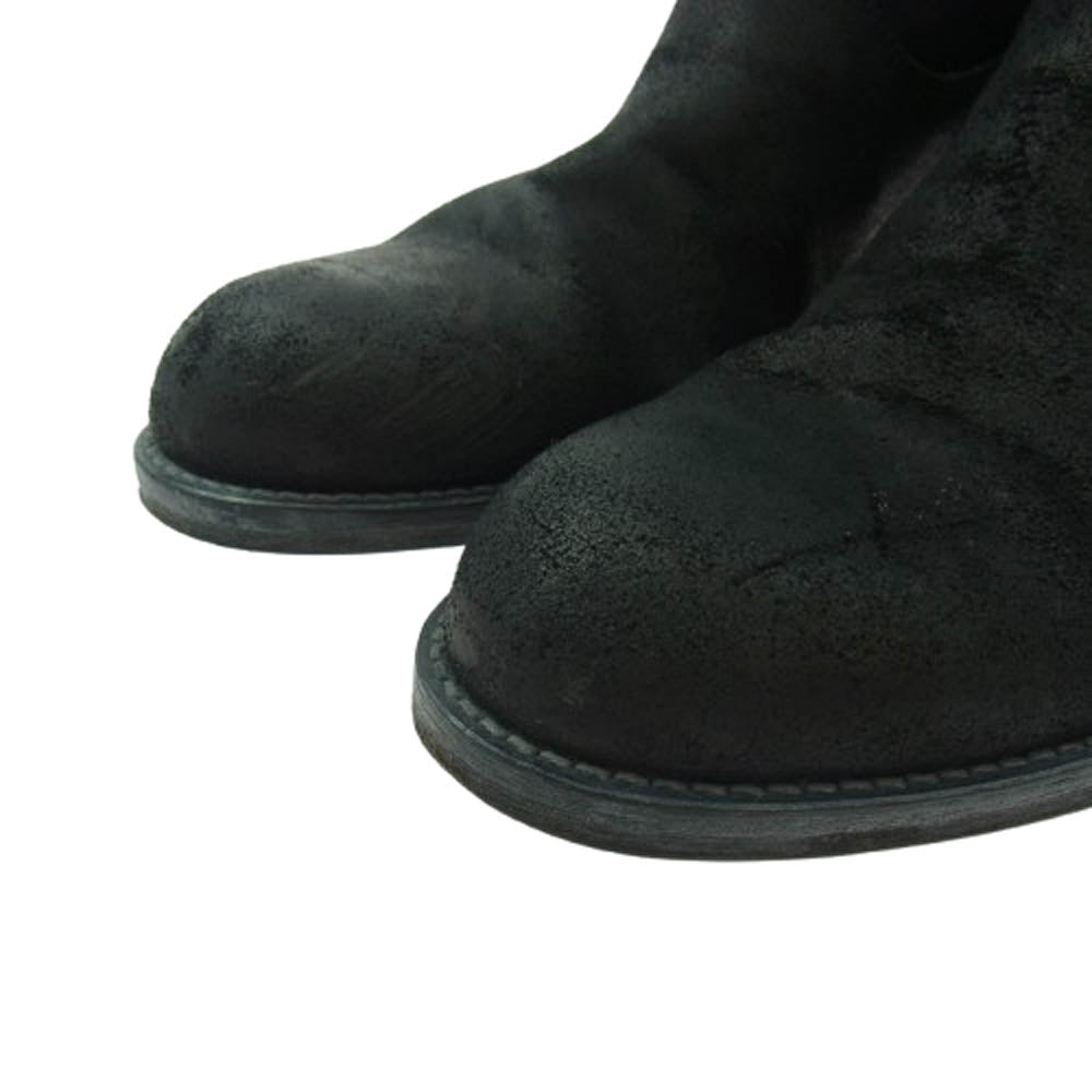 PADRONE パドローネ ヌバック バックジップ レザー ブーツ シューズ ブラック系 42【中古】