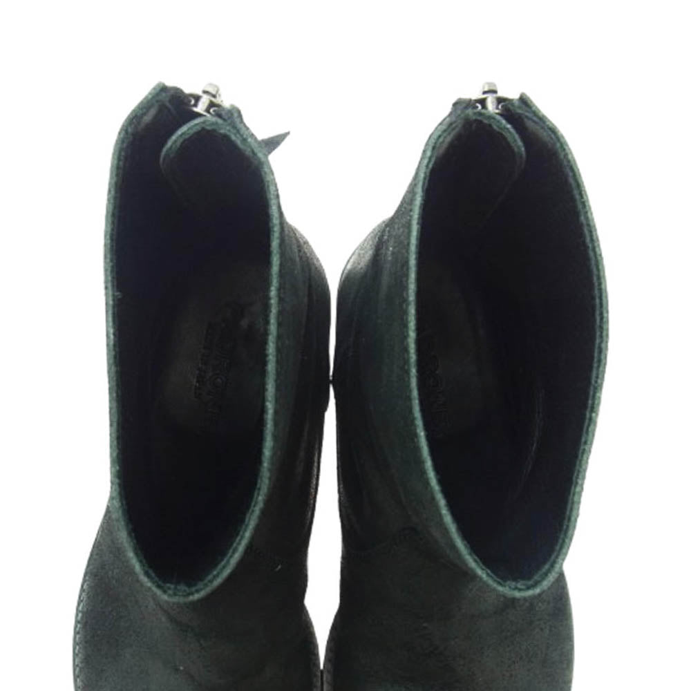 PADRONE パドローネ ヌバック バックジップ レザー ブーツ シューズ ブラック系 42【中古】