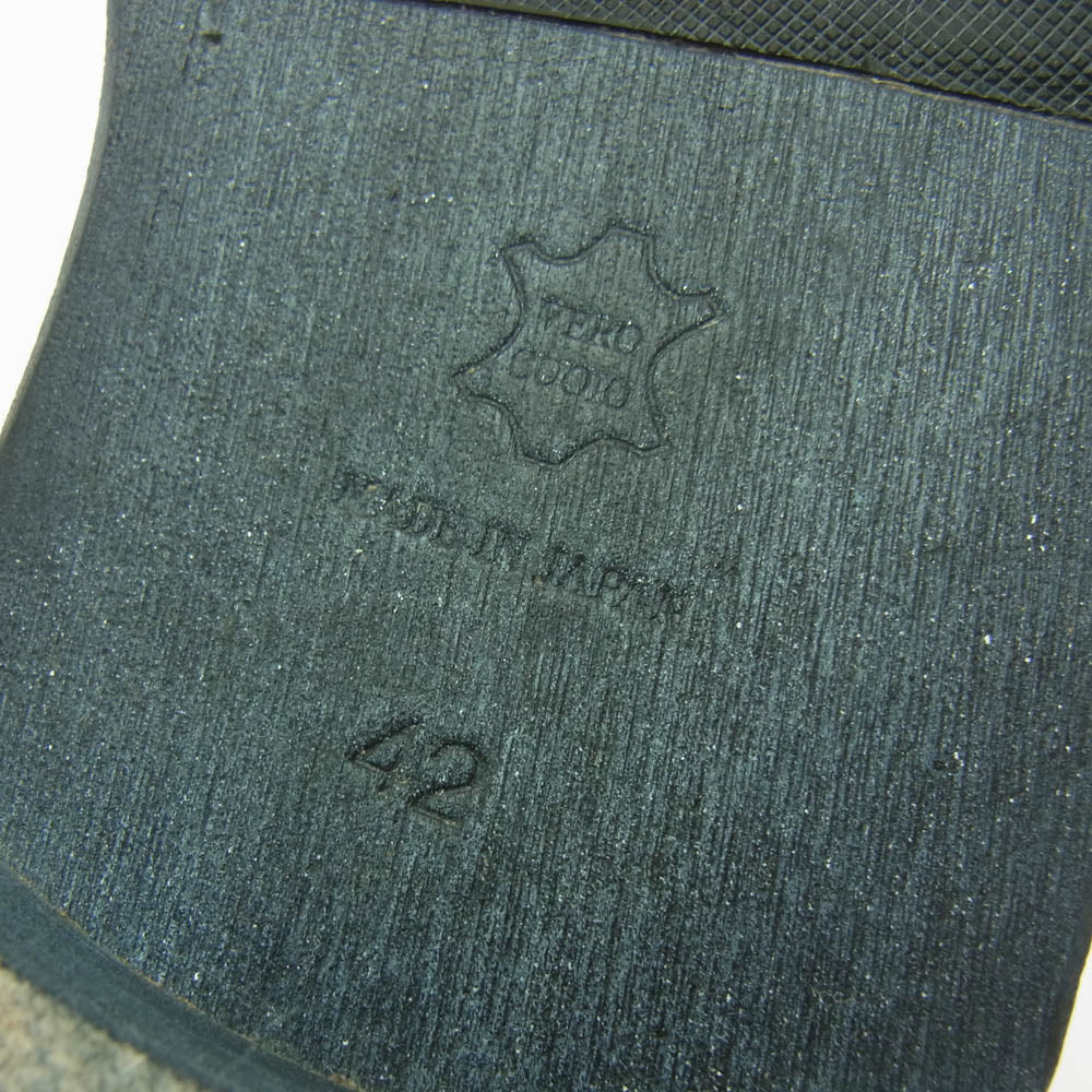 PADRONE パドローネ ヌバック バックジップ レザー ブーツ シューズ ブラック系 42【中古】