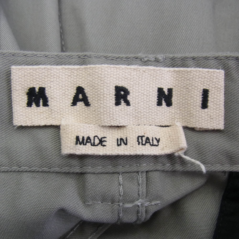 MARNI マルニ 20SS PUMU0097M0 タック チノ ワイド パンツ グレー系 46