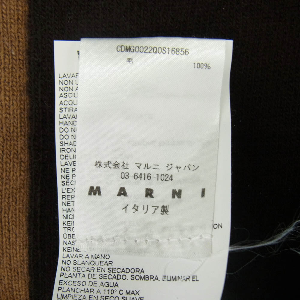 MARNI マルニ 19AW CDMG0022Q0 ロゴ刺繍 バイカラー 切り替え カーディガン ブラウン系 44【中古】