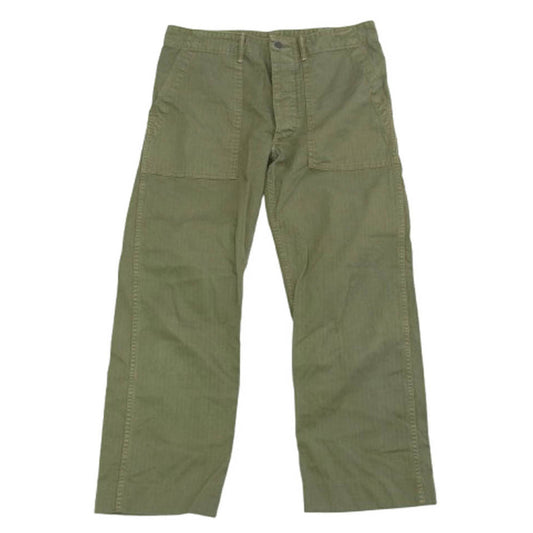 RRL ダブルアールエル ミリタリー ファティーグ ベイカー サイドアジャストボタン パンツ ヘリンボーン カーキ系 30【中古】