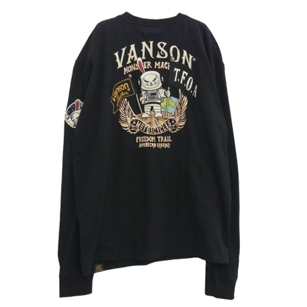 VANSON バンソン ×CROWS×WORST クローズ デスラビット ロングスリーブカットソー ブラック系 XXL【中古】