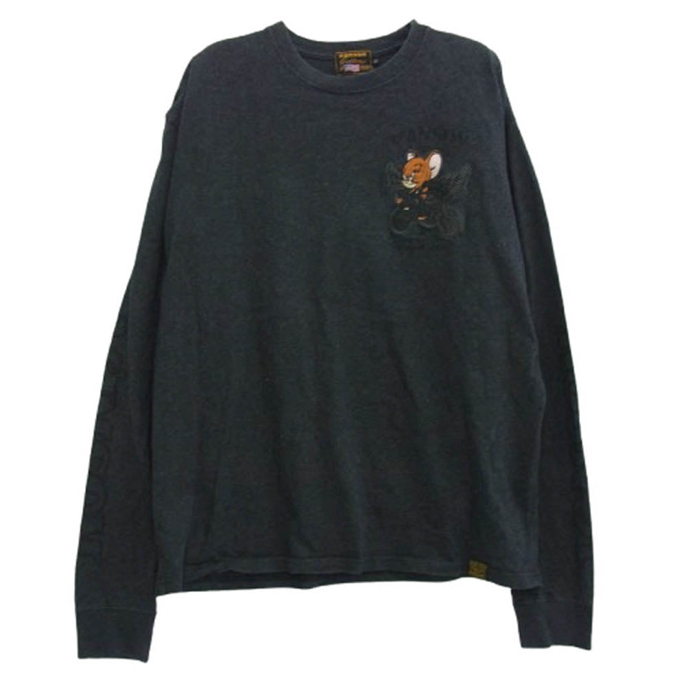 VANSON バンソン × TOM AND JERRY トムとジェリー ロング スリーブ カットソー ダークグレー系 XXL【中古】