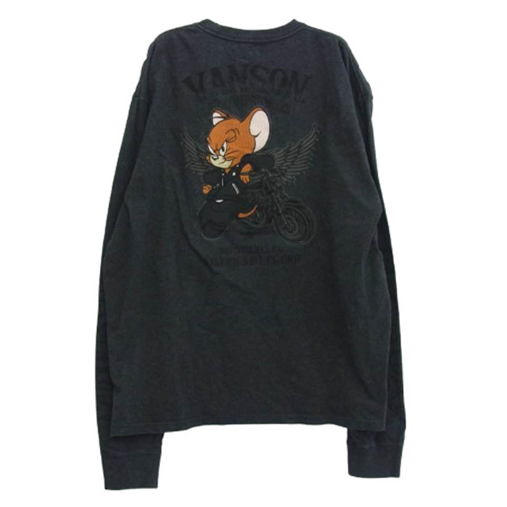 VANSON バンソン × TOM AND JERRY トムとジェリー ロング スリーブ カットソー ダークグレー系 XXL【中古】