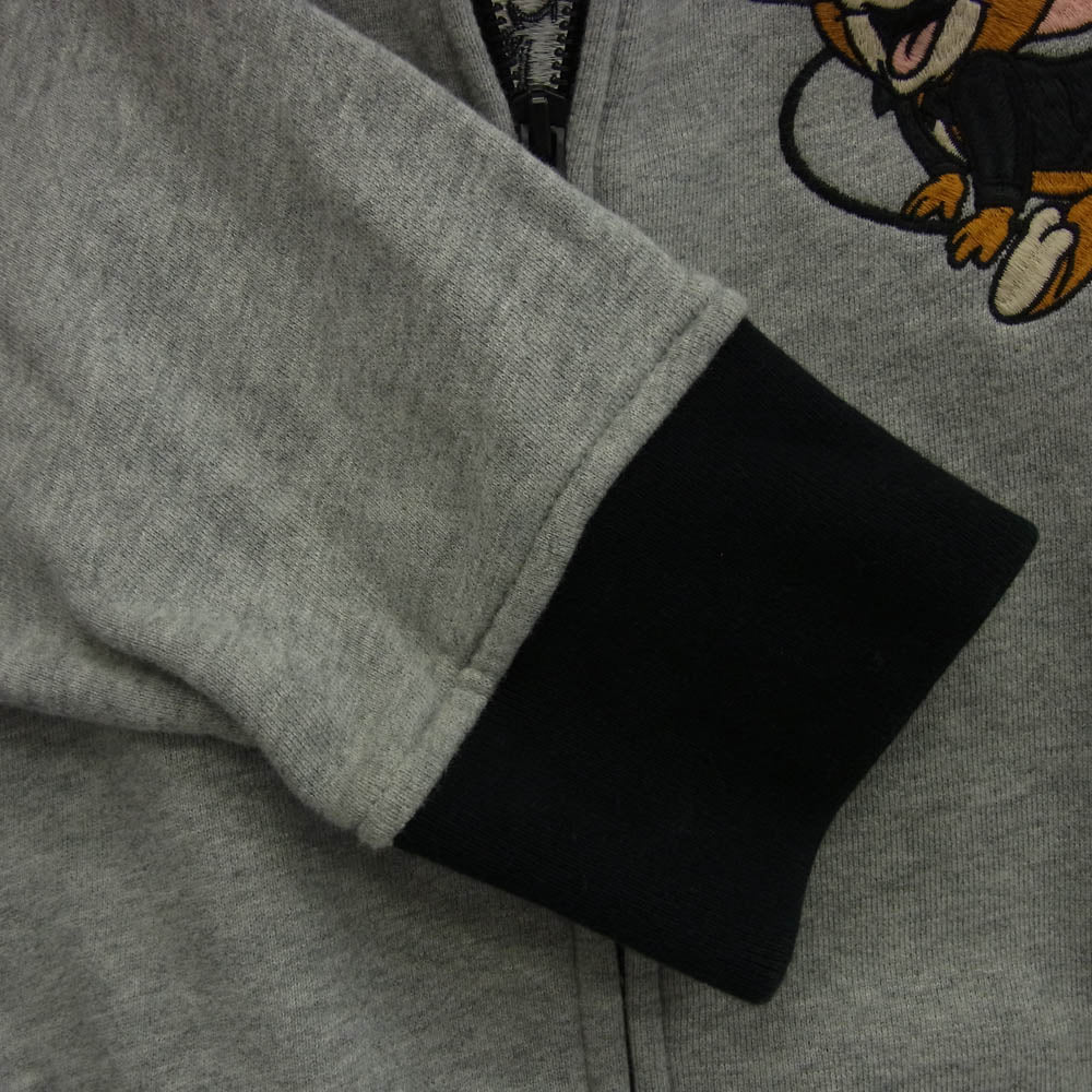 VANSON バンソン × TOM AND JERRY トムとジェリー ジップ パーカー グレー系 XL【中古】