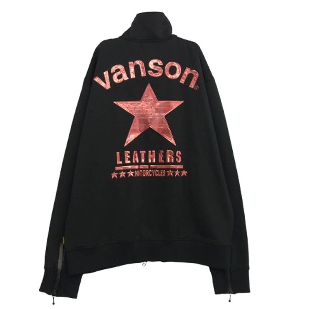 VANSON バンソン leathers motorcycle スター バック ロゴ トラック ジャケット ブラック系 XL【中古】