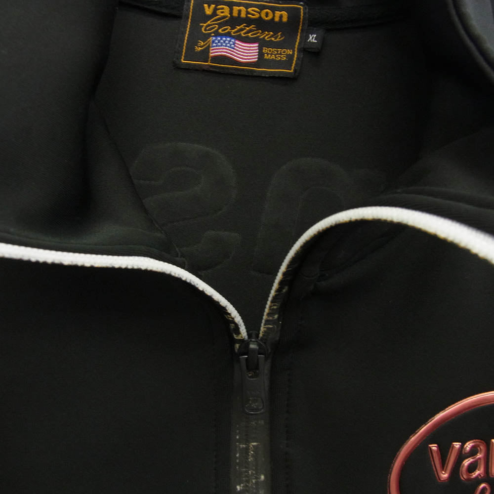 VANSON バンソン leathers motorcycle スター バック ロゴ トラック ジャケット ブラック系 XL【中古】