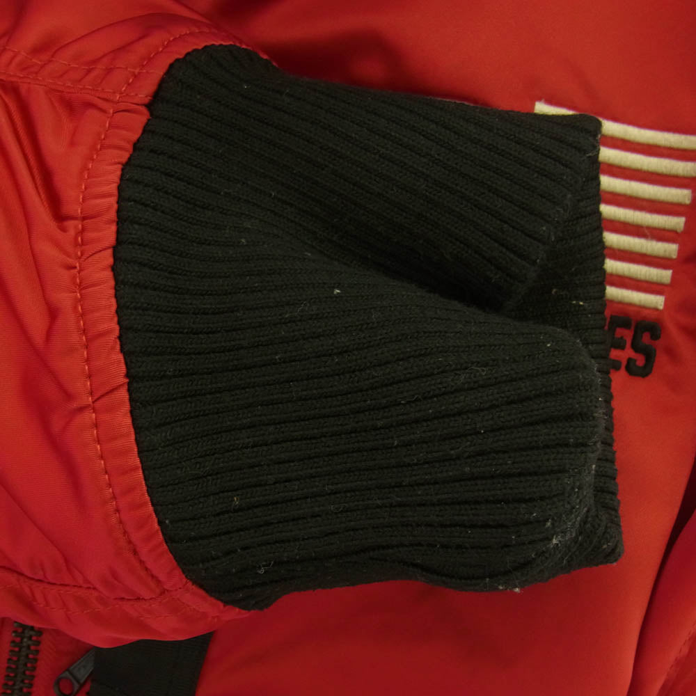 VANSON バンソン NVJK-2003 モーターサイクル ハイネック MA-1 フライトジャケット レッド系 XXL【中古】