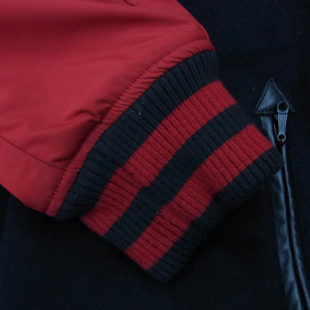 VANSON バンソン NVJK-2104 メルトン ワッペン スタジアム ジャケット レッド系 ブラック系 XL【中古】