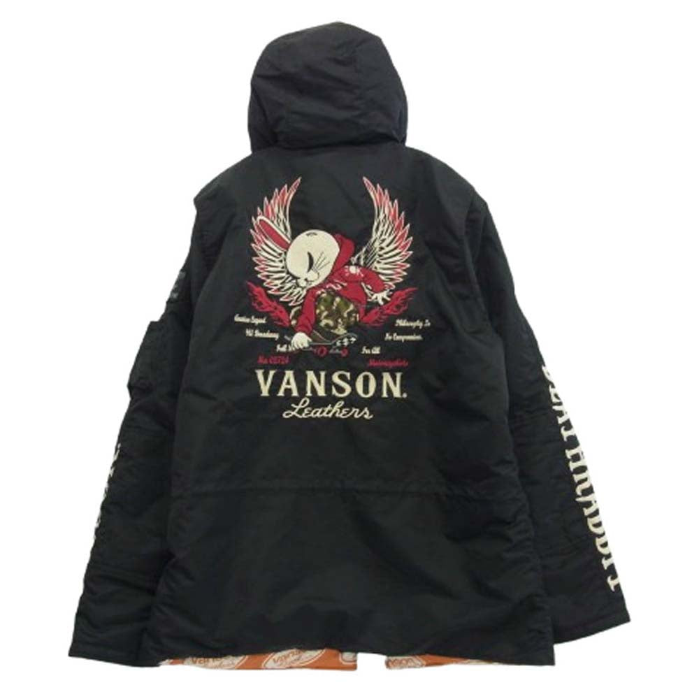 VANSON バンソン death rabbit N-3B デスラビット フライト ジャケット ブラック系 XXL【美品】【中古】