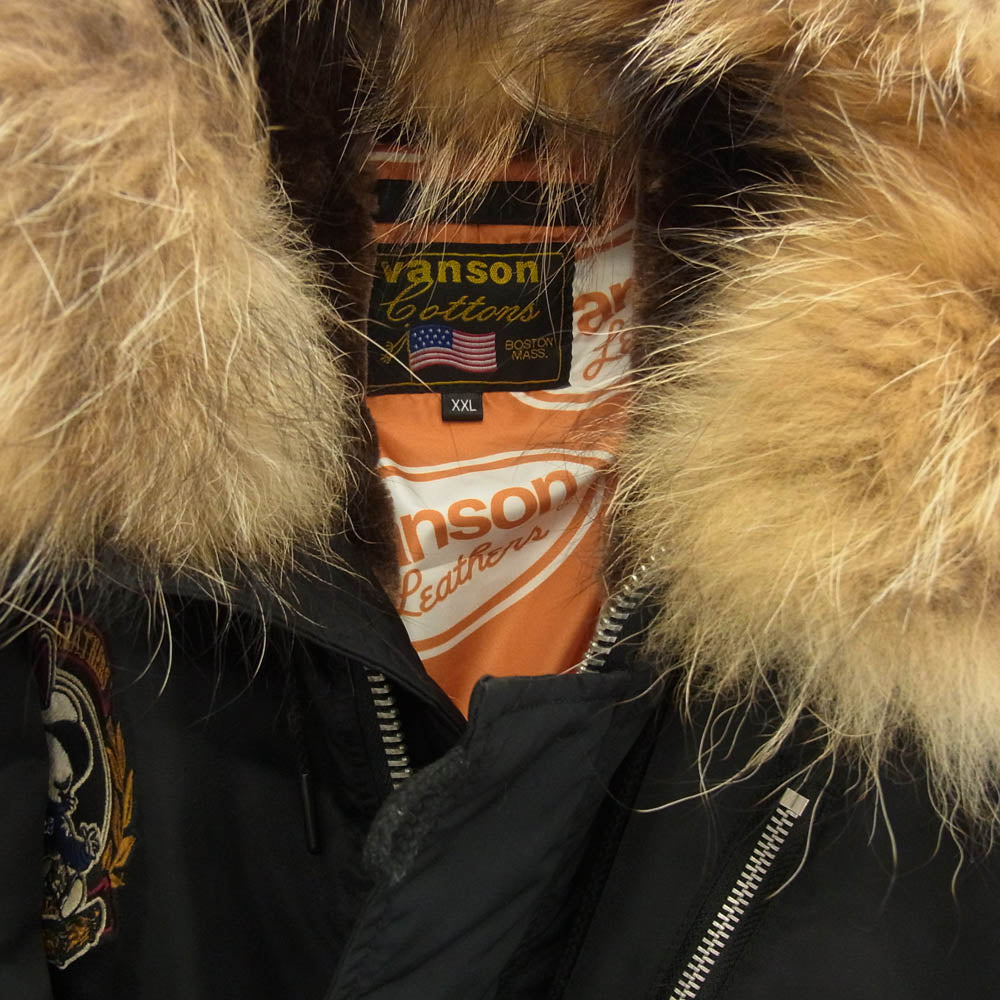 VANSON バンソン death rabbit N-3B デスラビット フライト ジャケット ブラック系 XXL【美品】【中古】