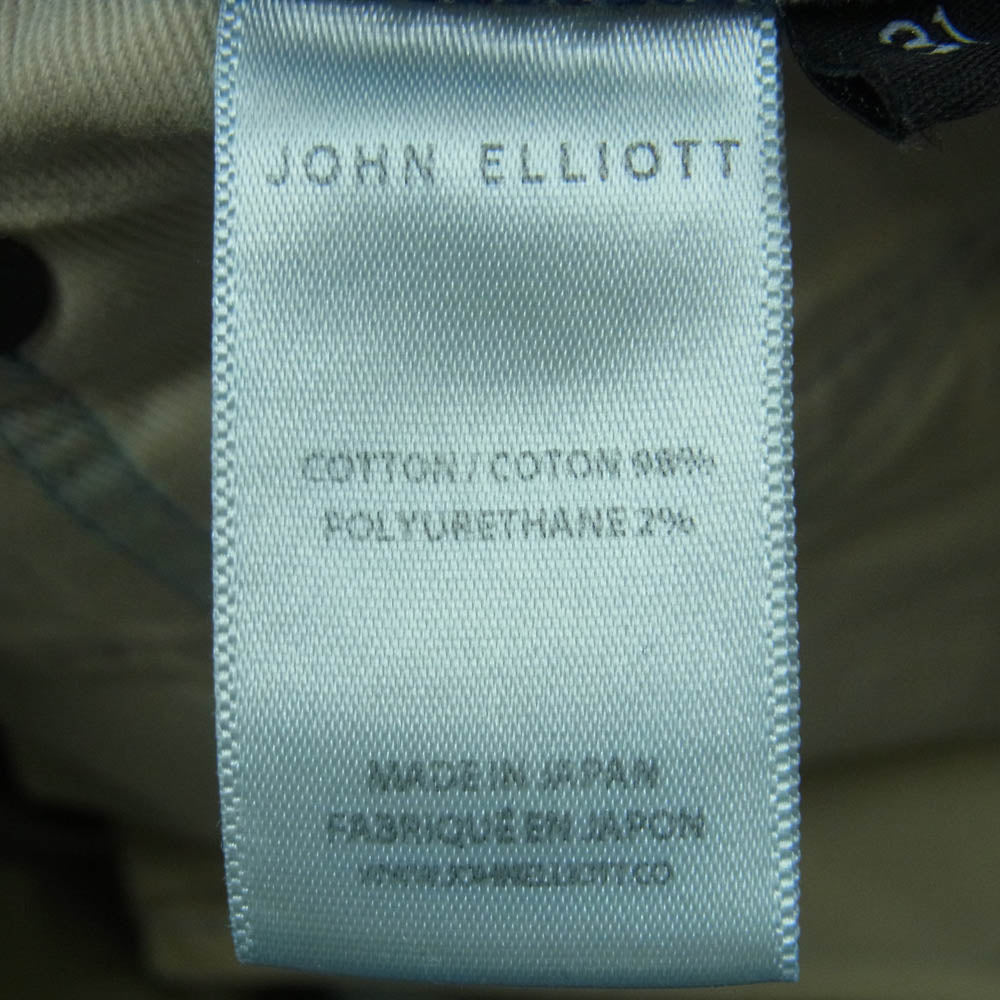 ジョンエリオット ボタンフライ ダメージ デニム パンツ コットン ポリウレタン 日本製 インディゴブルー系 31【中古】