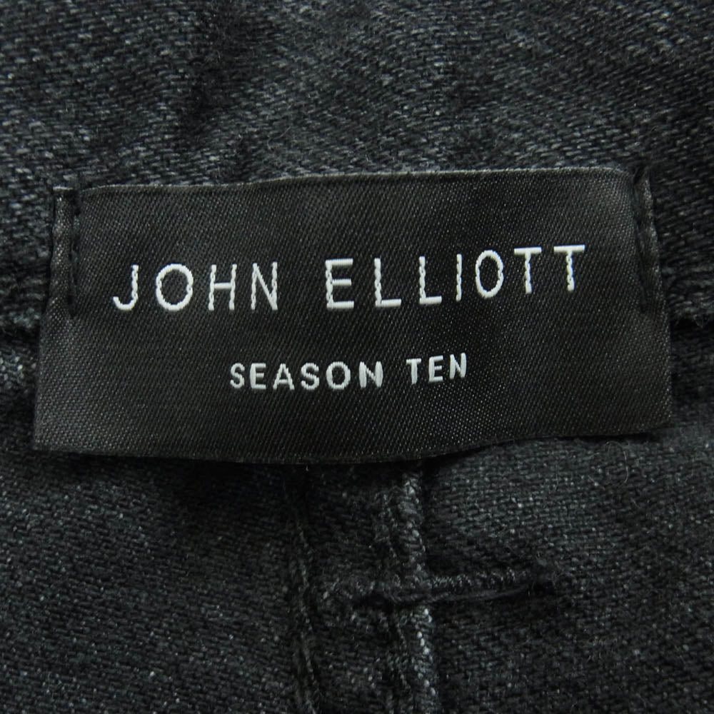 ジョンエリオット ボタンフライ ブラック デニム パンツ コットン ポリウレタン 日本製 ブラック系 30【中古】