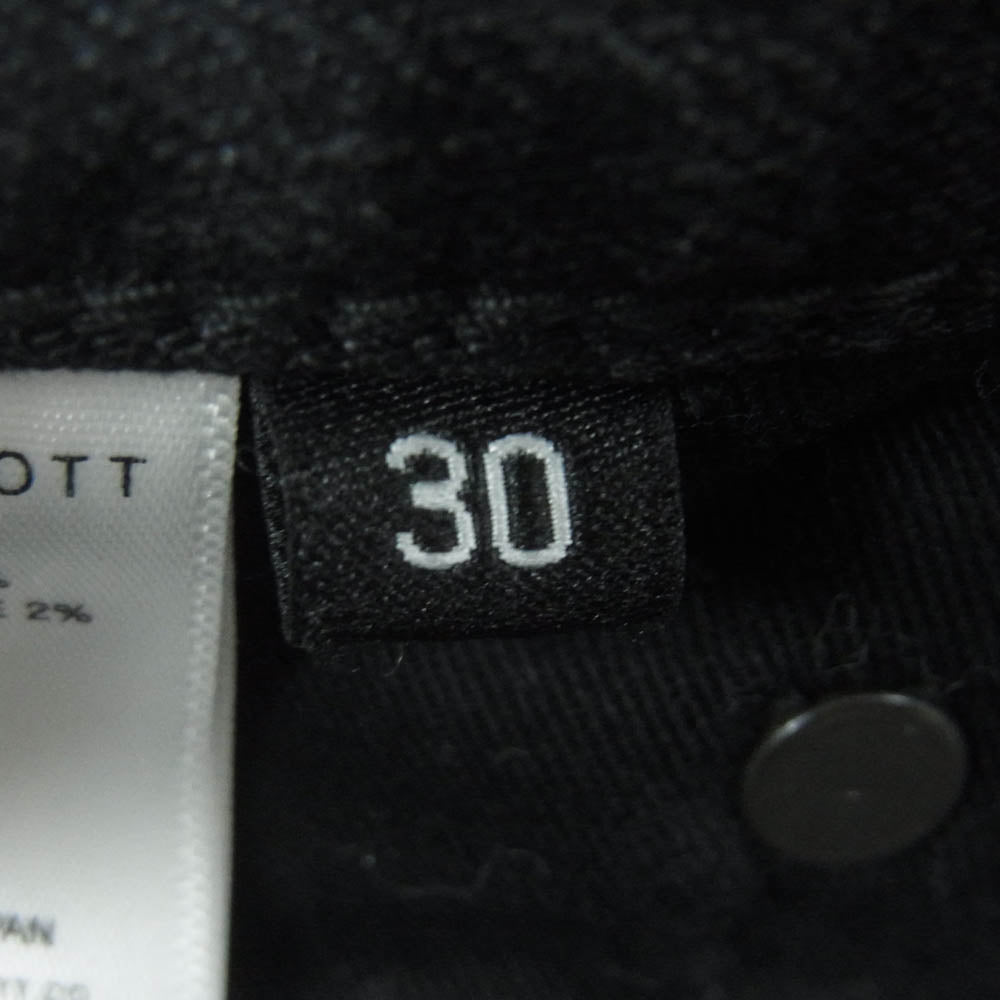 ジョンエリオット ボタンフライ ブラック デニム パンツ コットン ポリウレタン 日本製 ブラック系 30【中古】