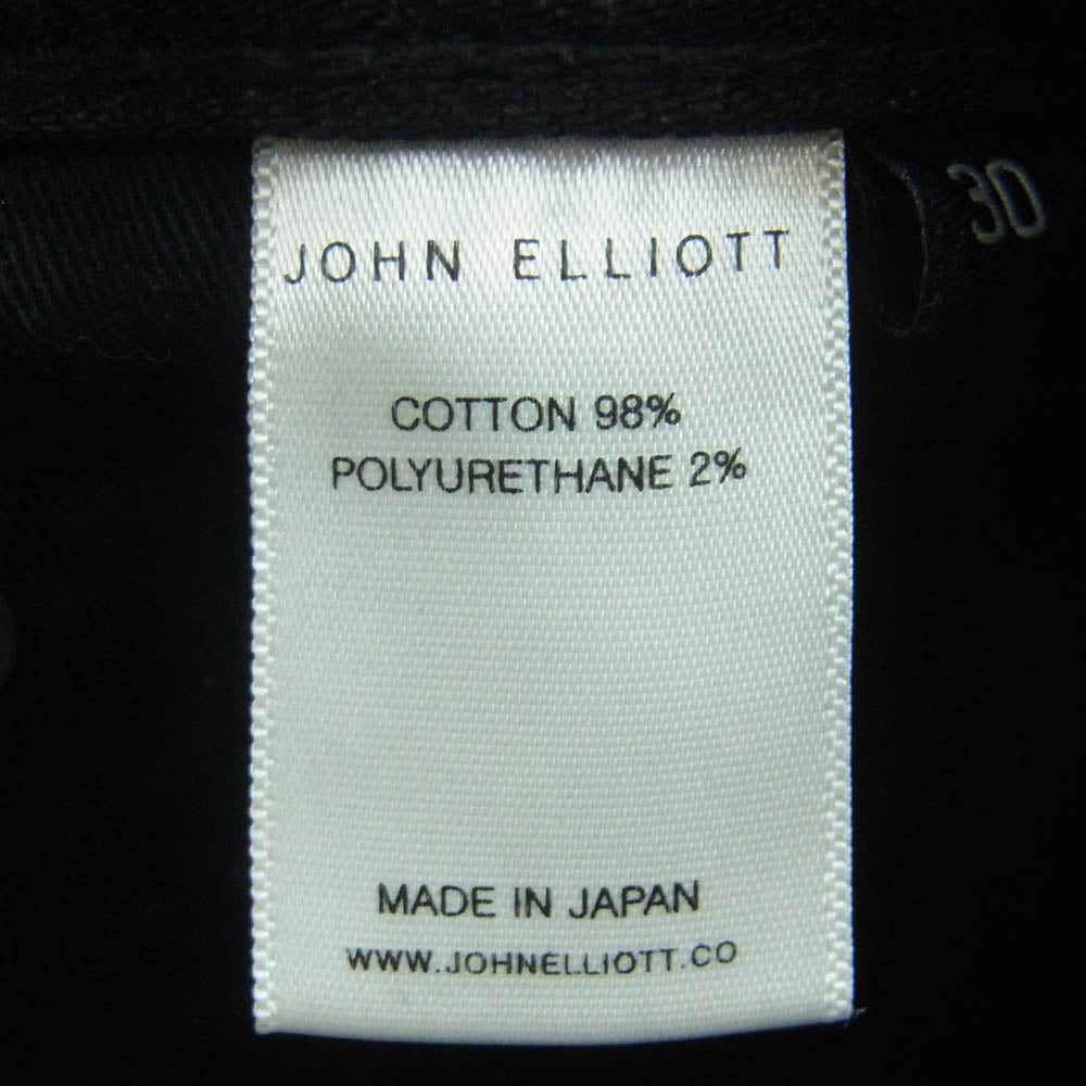 ジョンエリオット ボタンフライ ブラック デニム パンツ コットン ポリウレタン 日本製 ブラック系 30【中古】