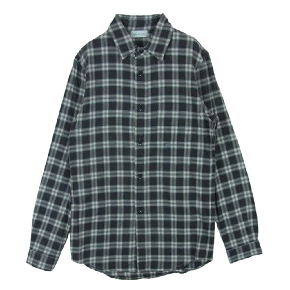 ジョンエリオット 長袖 チェック ネル シャツ コットン 中国製 ブラック系 グレー系 1【中古】
