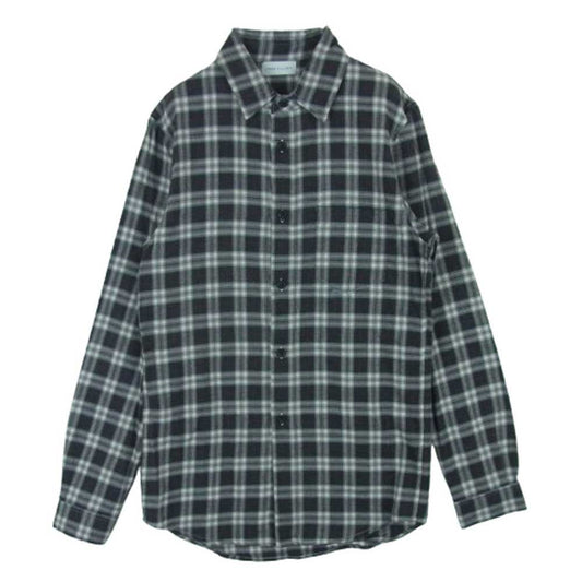 ジョンエリオット 長袖 チェック ネル シャツ コットン 中国製 ブラック系 グレー系 1【中古】