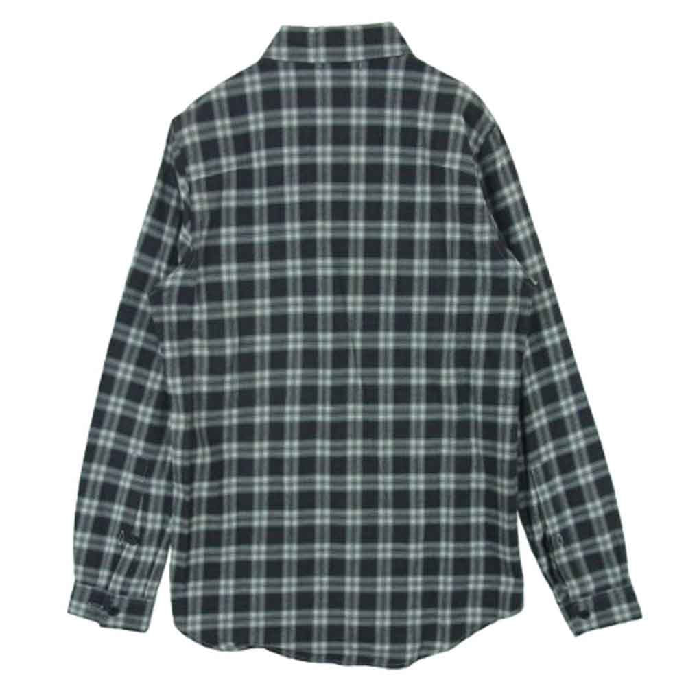 ジョンエリオット 長袖 チェック ネル シャツ コットン 中国製 ブラック系 グレー系 1【中古】