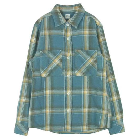 Ron Herman ロンハーマン 2820700110 1071 長袖 チェック ネル シャツ コットン 日本製 ライトブルー系 イエロー系 S【中古】