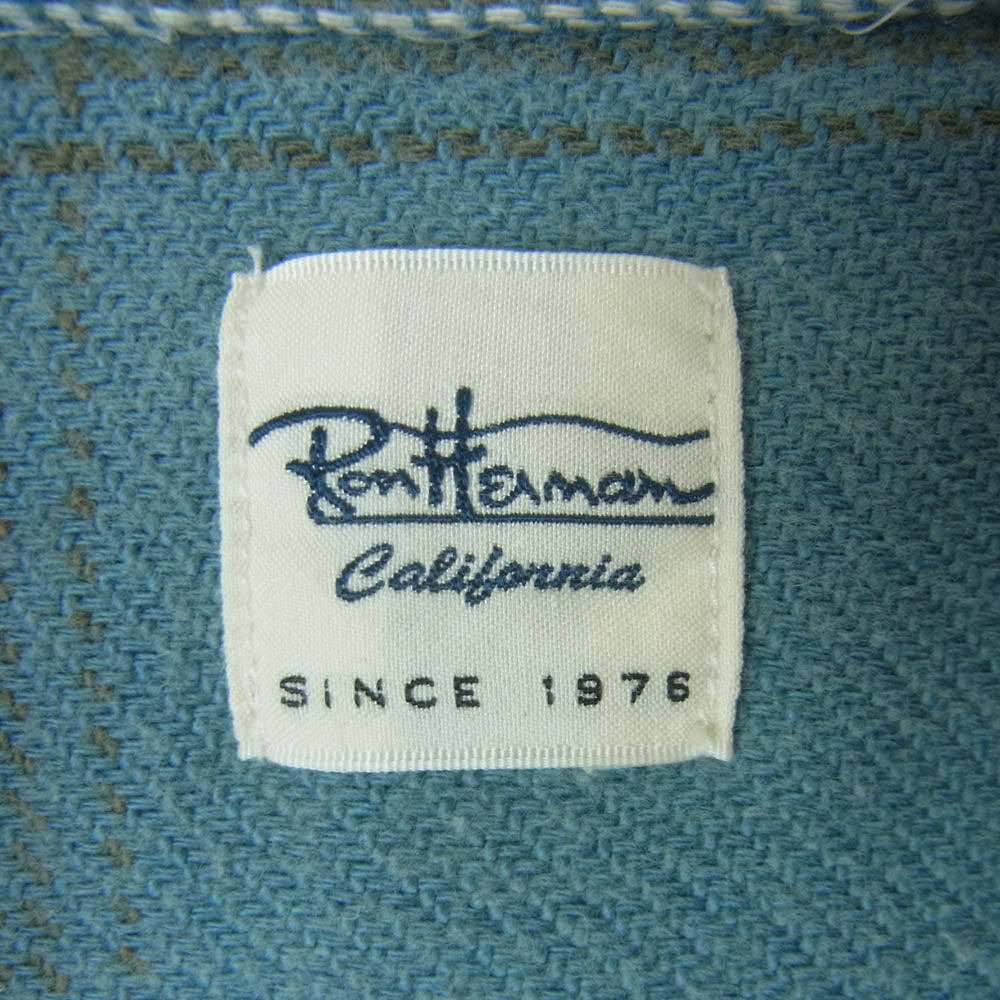 Ron Herman ロンハーマン 2820700110 1071 長袖 チェック ネル シャツ コットン 日本製 ライトブルー系 イエロー系 S【中古】