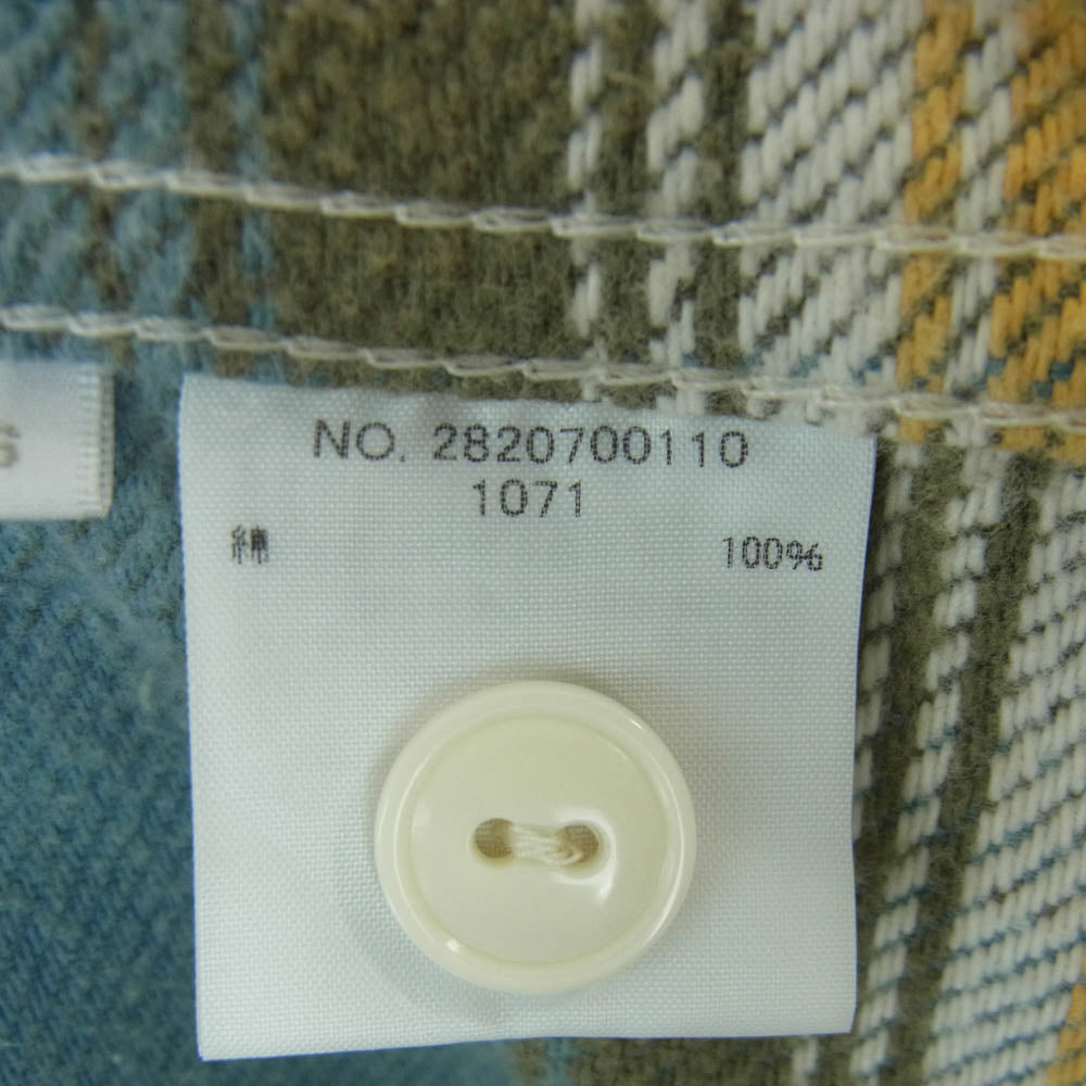 Ron Herman ロンハーマン 2820700110 1071 長袖 チェック ネル シャツ コットン 日本製 ライトブルー系 イエロー系 S【中古】