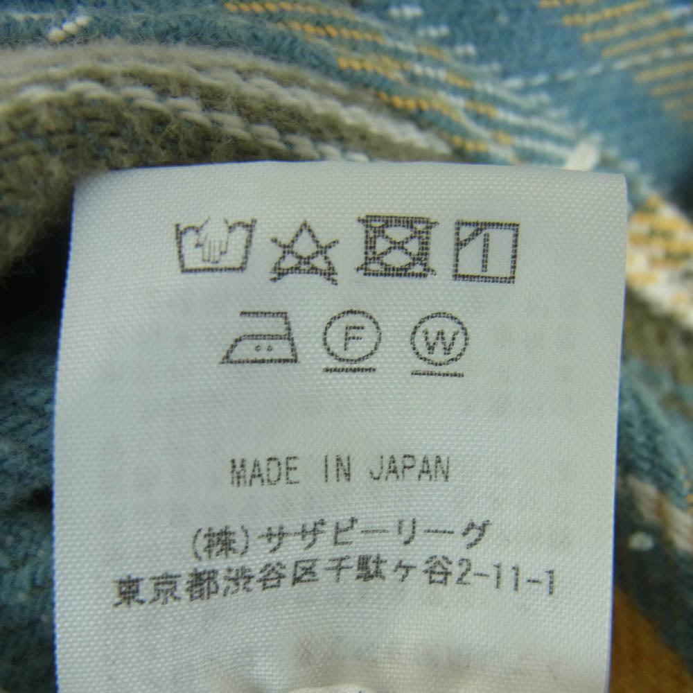 Ron Herman ロンハーマン 2820700110 1071 長袖 チェック ネル シャツ コットン 日本製 ライトブルー系 イエロー系 S【中古】