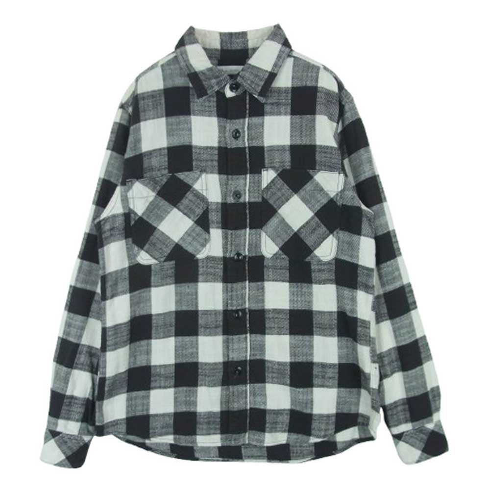 Ron Herman ロンハーマン 2720700044 1071 長袖 チェック ネル シャツ コットン 日本製 ブラック系 ホワイト系 S【中古】