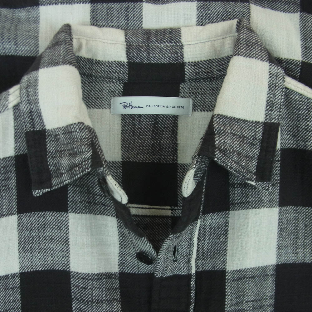 Ron Herman ロンハーマン 2720700044 1071 長袖 チェック ネル シャツ コットン 日本製 ブラック系 ホワイト系 S【中古】