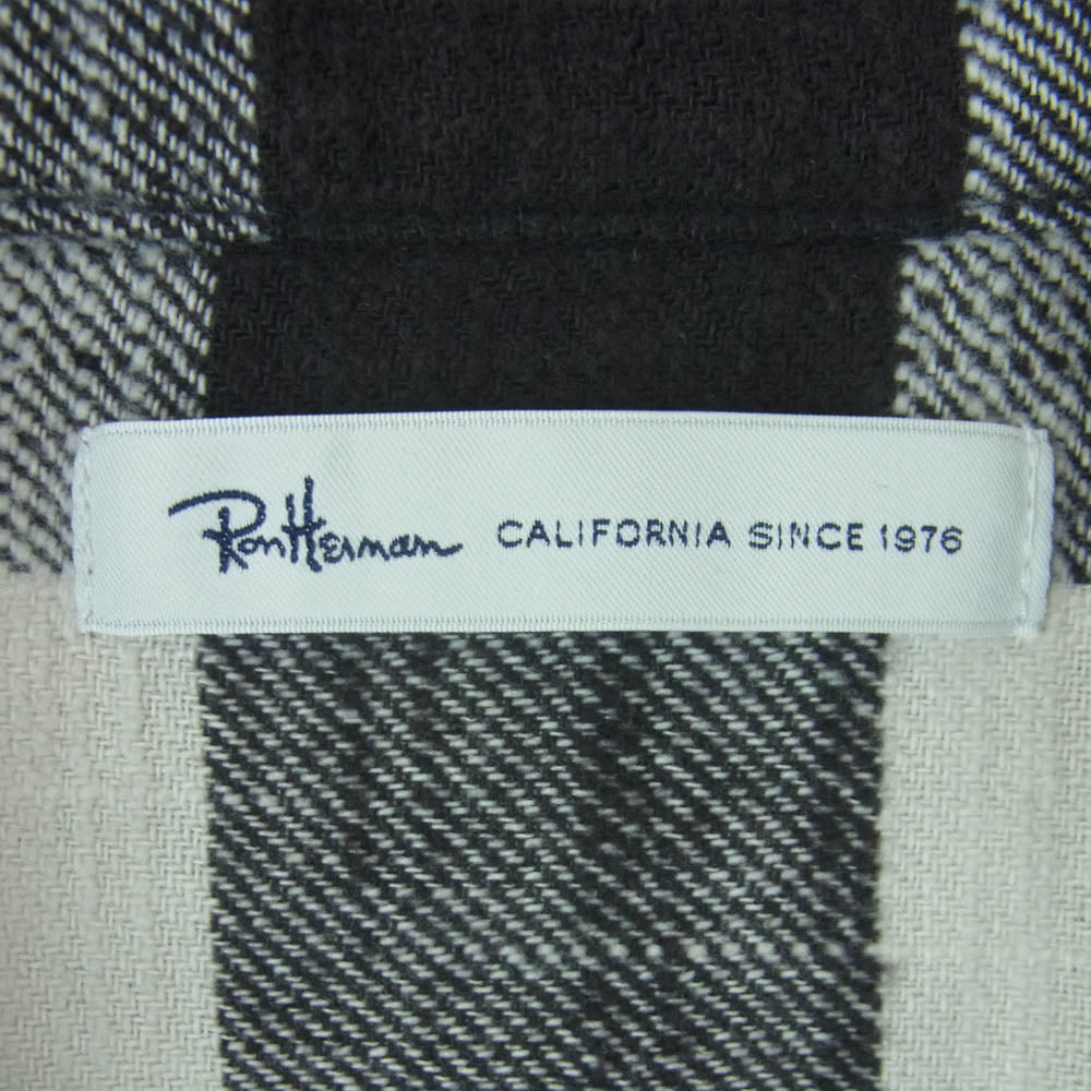 Ron Herman ロンハーマン 2720700044 1071 長袖 チェック ネル シャツ コットン 日本製 ブラック系 ホワイト系 S【中古】