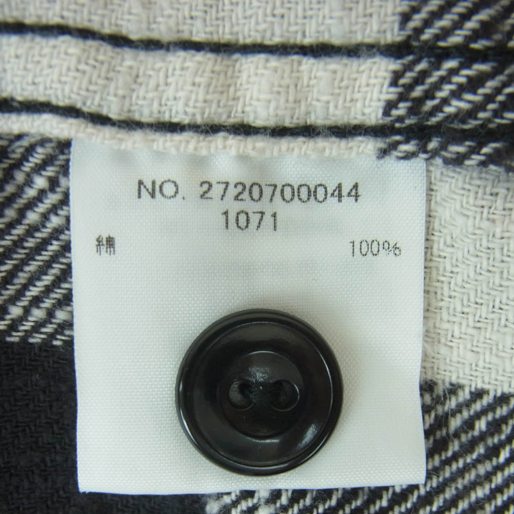 Ron Herman ロンハーマン 2720700044 1071 長袖 チェック ネル シャツ コットン 日本製 ブラック系 ホワイト系 S【中古】